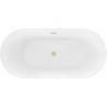 Mexen Roxy freestanding bathtub 67 x 31.5 in, white, brushed gold overflow - 51201708000-55