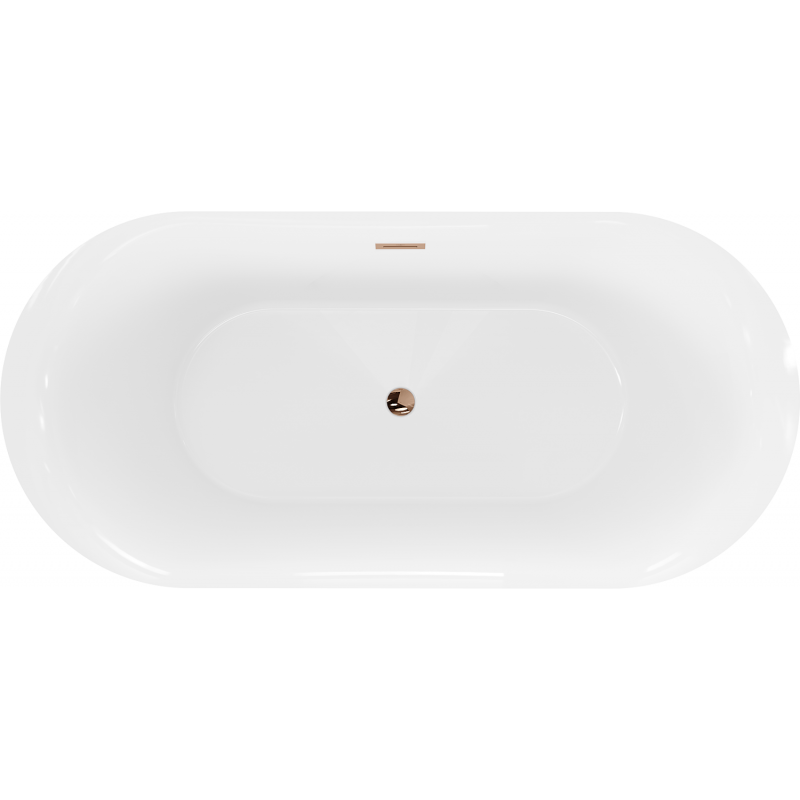 Mexen Roxy free-standing bathtub 170 x 80 cm, white, overflow rose gold - 51201708000-60