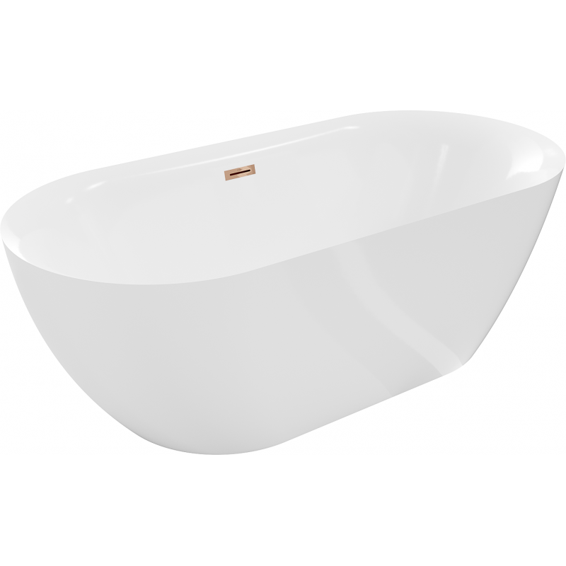 Mexen Roxy free-standing bathtub 170 x 80 cm, white, overflow rose gold - 51201708000-60