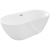Mexen Roxy freestanding bathtub 67 x 31.5 in, white, brushed copper overflow - 51201708000-65