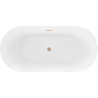 Mexen Roxy freestanding bath 170 x 80 cm, white, brushed copper overflow - 51201708000-65