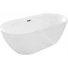Mexen Roxy freestanding bath 170 x 80 cm, white, gun gray brushed overflow - 51201708000-66