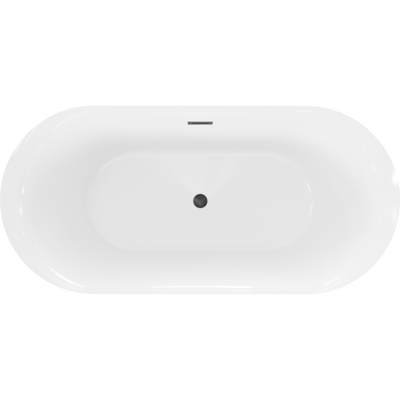 Mexen Roxy freestanding bath 170 x 80 cm, white, black overflow - 51201708000-70