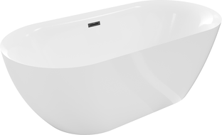 Mexen Roxy freestanding bathtub 67 x 31 inches, white, black overflow - 51201708000-70