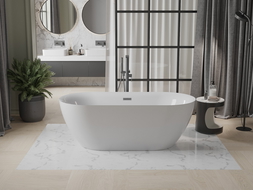 Mexen Roxy freestanding bathtub 170 x 80 cm, white, gun metal overflow - 51201708000-95