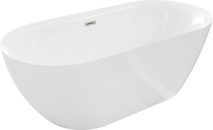 Mexen Roxy freestanding bathtub 67 x 31 inches, white, brushed nickel overflow - 51201708000-97