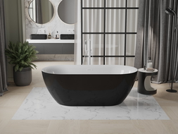 Mexen Roxy Free-standing Bathtub 67 x 31 in, White/Black, White Overflow - 51201708075-20