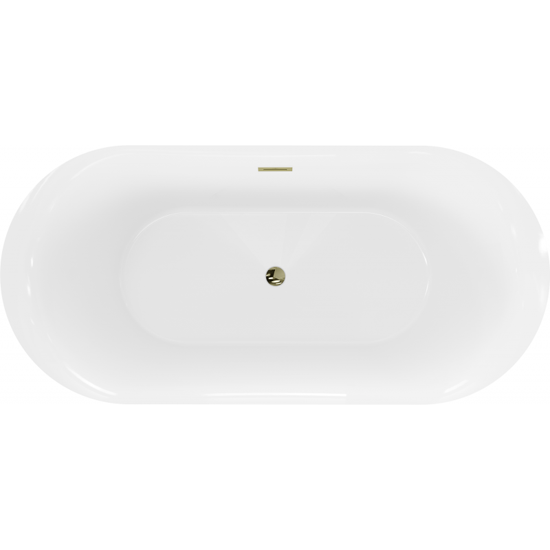 Mexen Roxy freestanding bath 170 x 80 cm, white/black, gold overflow - 51201708075-50