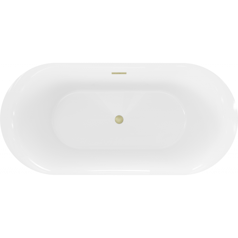 Mexen Roxy freestanding bath 170 x 80 cm, white/black, brushed gold overflow - 51201708075-55
