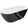 Mexen Roxy freestanding bath 170 x 80 cm, white/black, brushed gold overflow - 51201708075-55