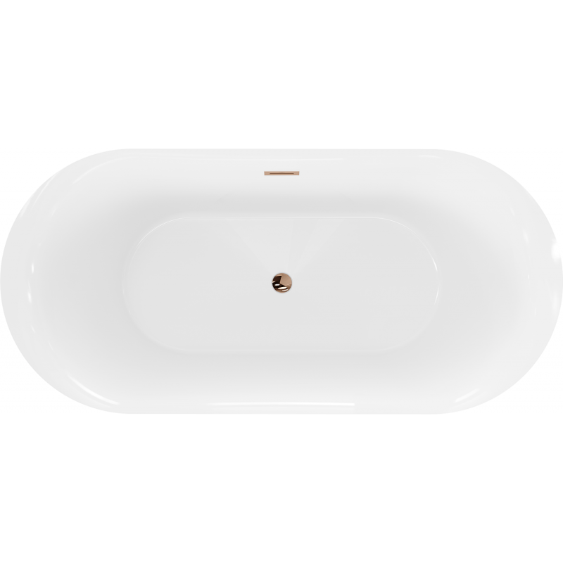 Mexen Roxy freestanding bath 170 x 80 cm, white/black, overflow rose gold - 51201708075-60