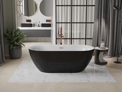 Mexen Roxy freestanding bath 170 x 80 cm, white/black, overflow rose gold - 51201708075-60