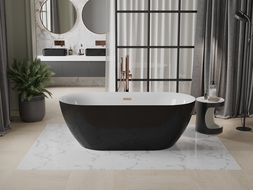 Mexen Roxy freestanding bathtub 170 x 80 cm, white/black, pink gold overflow - 51201708075-60