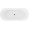 Mexen Roxy freestanding bathtub 67 x 31 inches, white/black, brushed gun gray overflow - 51201708075-66