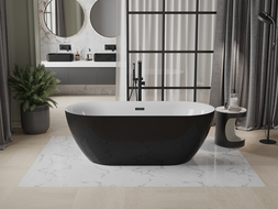 Mexen Roxy Freestanding Bathtub 67 x 31 in, White/Black, Black Overflow - 51201708075-70