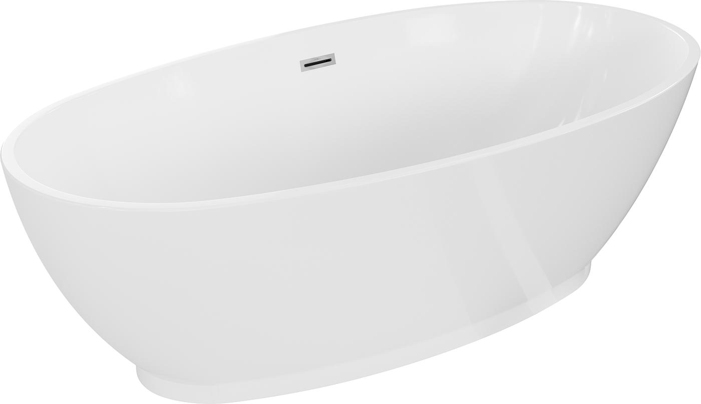 Mexen Bilbao freestanding bathtub 180 x 90 cm, white, chrome overflow - 51311809000-01