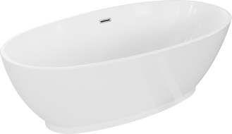 Mexen Bilbao freestanding bathtub 180 x 90 cm, white, chrome overflow - 51311809000-01
