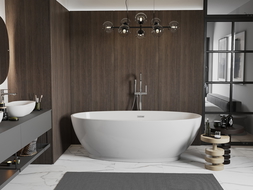 Mexen Bilbao Free-Standing Bathtub 180 x 90 cm, White, Chrome Overflow - 51311809000-01