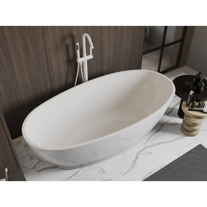 Mexen Bilbao Free-Standing Bath 180 x 90 cm, White, White Overflow - 51311809000-20