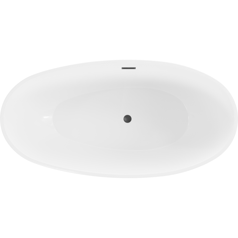 Mexen Bilbao Freestanding Bath 180 x 90 cm, White, Black Overflow - 51311809000-70