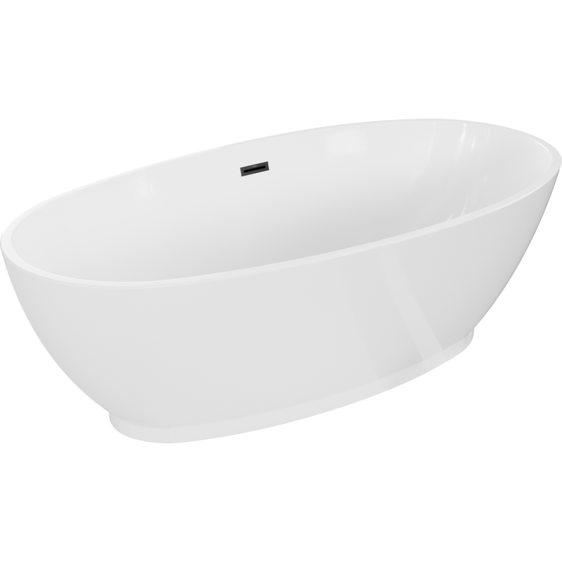 Mexen Bilbao Freestanding Bath 180 x 90 cm, White, Black Overflow - 51311809000-70
