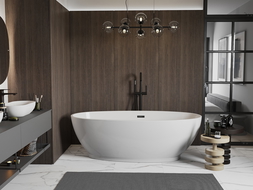 Mexen Bilbao freestanding bathtub 180 x 90 cm, white, black overflow - 51311809000-70