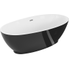 Mexen Bilbao freestanding bathtub 180 x 90 cm, white/black, chrome overflow - 51311809075-01