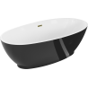 Mexen Bilbao freestanding bathtub 180 x 90 cm, white/black, gold overflow - 51311809075-50