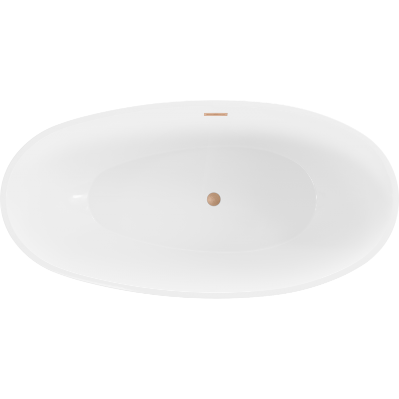 Mexen Bilbao freestanding bath 180 x 90 cm, white/black, brushed copper overflow - 51311809075-65