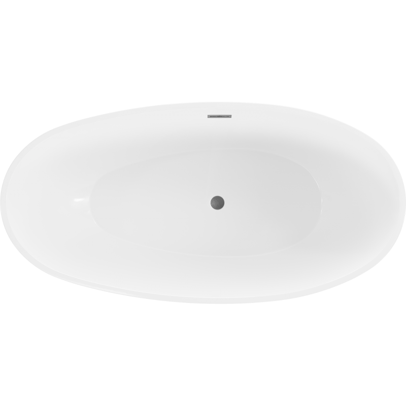 Mexen Bilbao freestanding bath 180 x 90 cm, white/black, brushed gun gray overflow - 51311809075-66