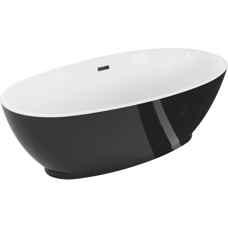 Mexen Bilbao freestanding bathtub 180 x 90 cm, white/black, black overflow - 51311809075-70