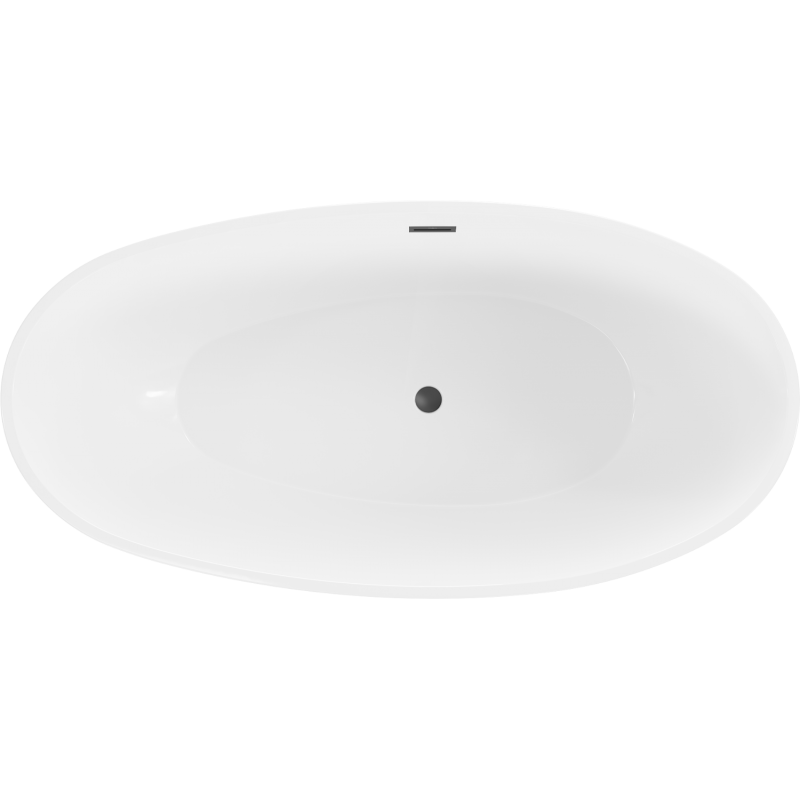 Mexen Bilbao freestanding bath 180 x 90 cm, white/black, black overflow - 51311809075-70