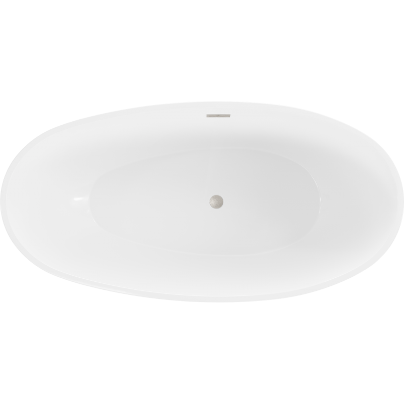 Mexen Bilbao freestanding bathtub 180 x 90 cm, white/black, brushed nickel overflow - 51311809075-97