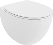 Mexen Egg rimless toilet bowl with slow-close slim seat, duroplast, glossy white - 30245000