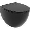 Mexen Egg Rimless Toilet Bowl with Soft-Close Slim Seat, Duroplast, Matte Black - 30245070