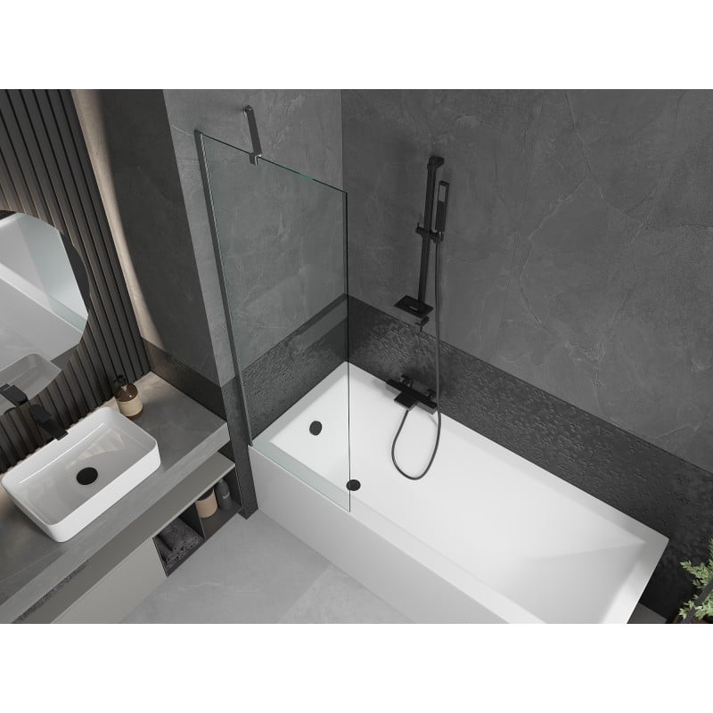 Mexen Next 1-wing bath screen 60 x 150 cm, transparent, brushed gun grey - 895-060-000-00-00-66