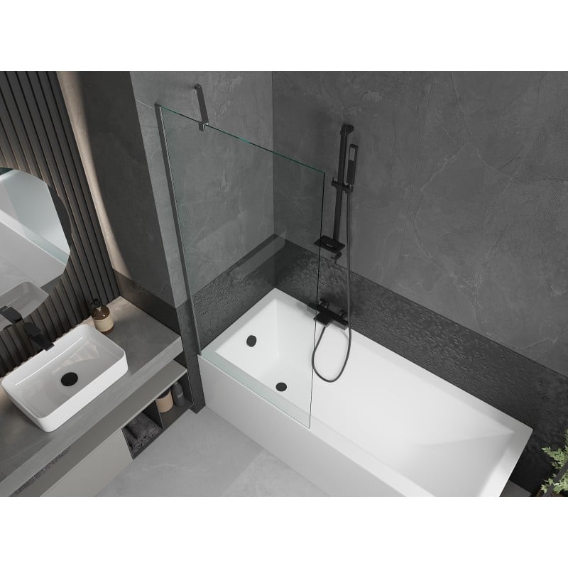 Mexen Next 1-wing bath screen 80 x 150 cm, transparent, brushed gun gray - 895-080-000-00-00-66