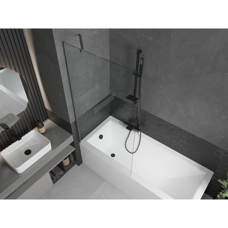 Mexen Next 1-panel bath screen 90 x 150 cm, transparent, brushed gun gray - 895-090-000-00-00-66