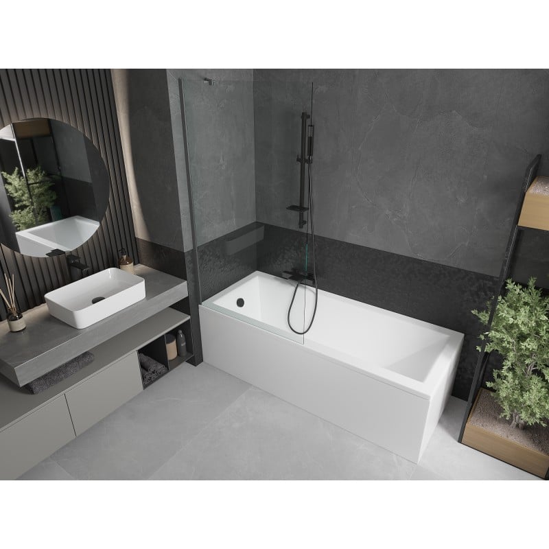 Mexen Next 1-panel bath screen 90 x 150 cm, transparent, gun metal - 895-090-000-00-00-95