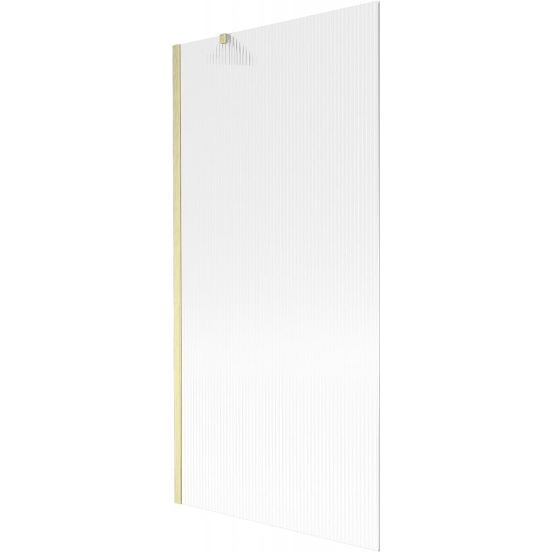 Mexen Next 1-panel bath screen 90 x 150 cm, stripes, brushed gold - 895-090-000-00-09-55