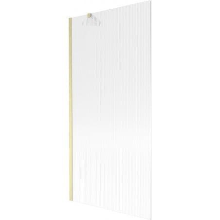 Mexen Next 1-panel bath screen 90 x 150 cm, stripes, brushed gold - 895-090-000-00-09-55