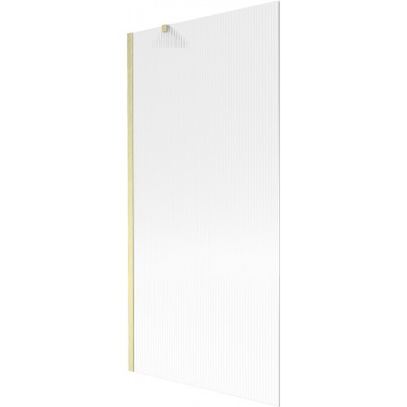 Mexen Next 1-wing Bath Screen 90 x 150 cm, Striped, Brushed Gold - 895-090-000-00-09-55