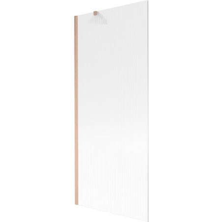 Mexen Next 1-wing Bath Screen 80 x 150 cm, Stripes, Brushed Copper - 895-080-000-00-09-65