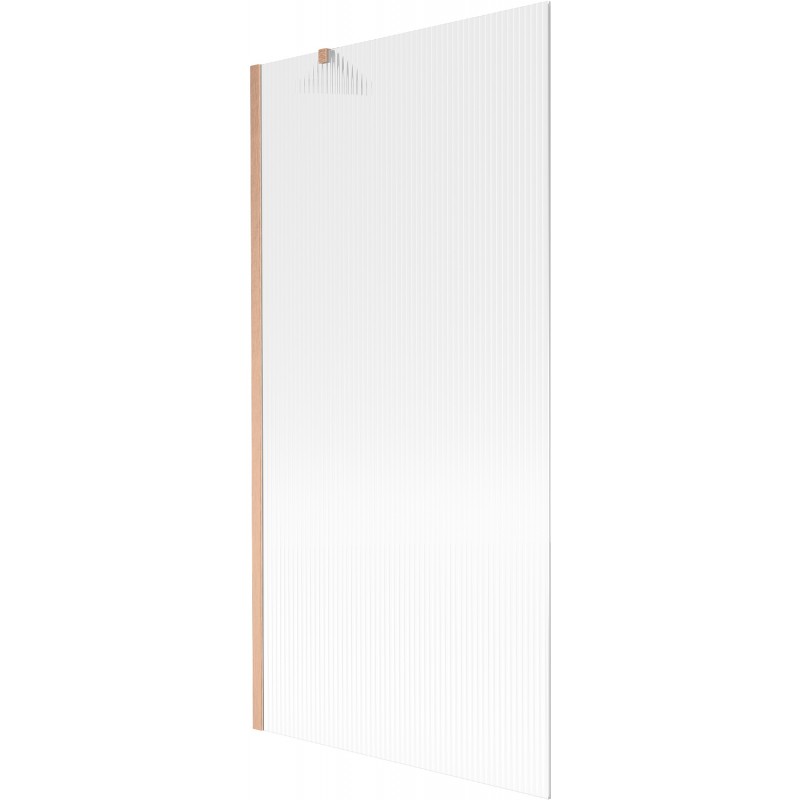 Mexen Next 1-wing bath screen 90 x 150 cm, stripes, brushed copper - 895-090-000-00-09-65