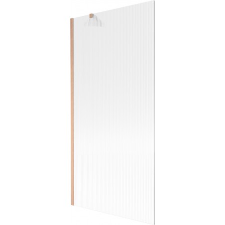 Mexen Next 1-wing bath screen 90 x 150 cm, stripes, brushed copper - 895-090-000-00-09-65