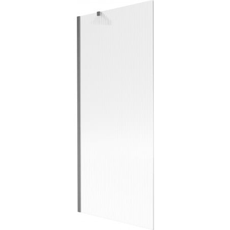 Mexen Next 1-panel bath screen 80 x 150 cm, stripes, brushed gun gray - 895-080-000-00-09-66