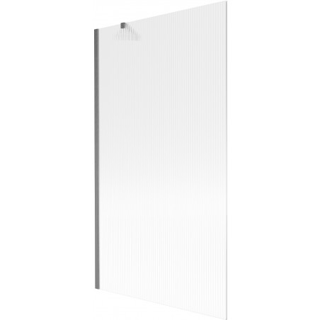 Mexen Next 1-fold Bath Screen 100 x 150 cm, Stripes, Brushed Gun Gray - 895-100-000-00-09-66