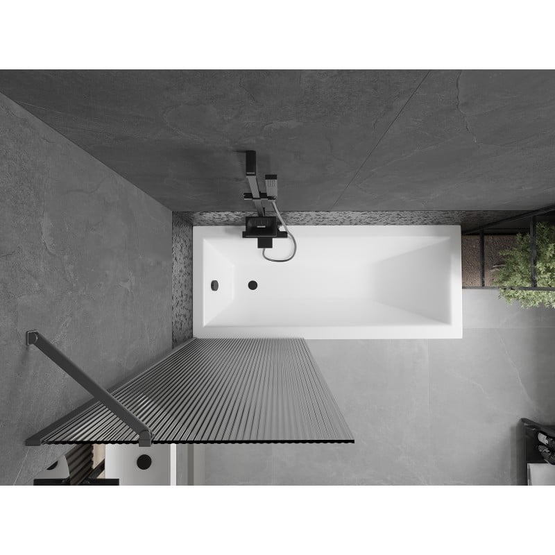 Mexen Next 1-wing bath screen 70 x 150 cm, stripes, gun metal - 895-070-000-00-09-95