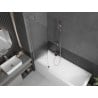 Mexen Next 1-wing bath screen 60 x 150 cm, stripes, brushed nickel - 895-060-000-00-09-97