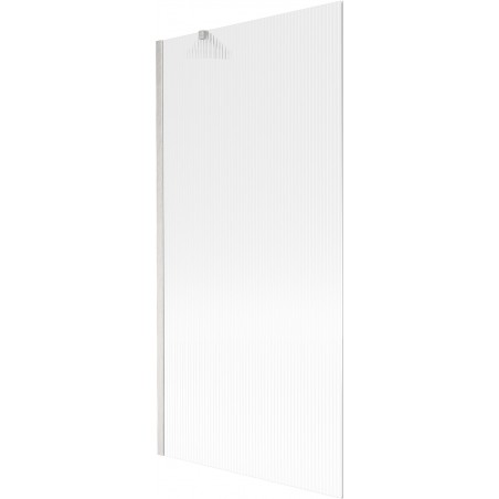 Mexen Next 1-wing bath screen 90 x 150 cm, stripes, brushed nickel - 895-090-000-00-09-97